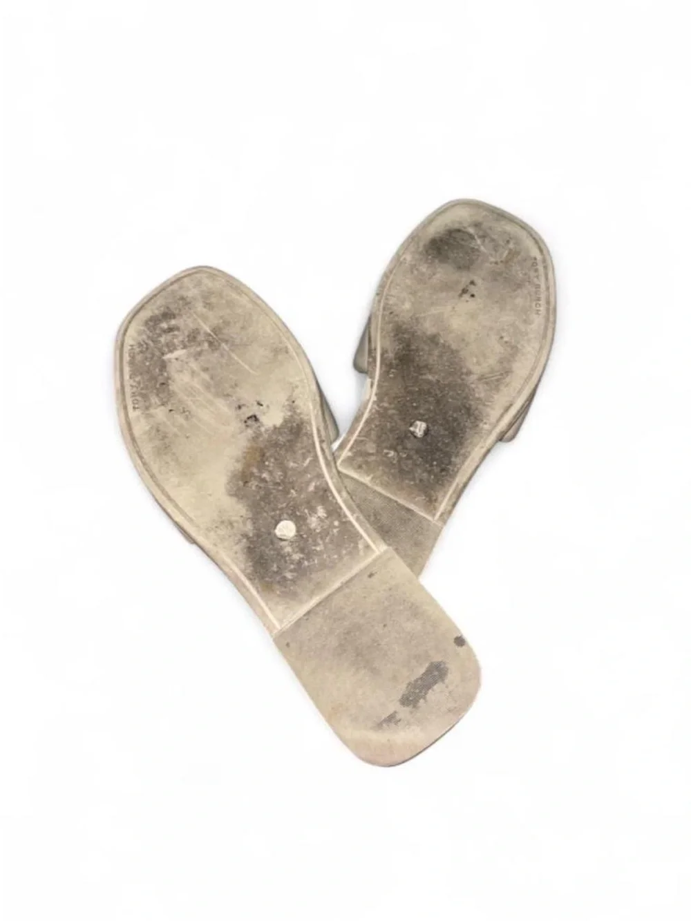 Tory Burch Double-T Monogram Dolce De Leche Padded Leather Women SlideSandal 8.5
